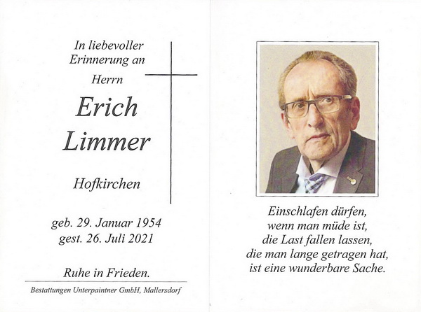 Erich Limmer Hofkirchen