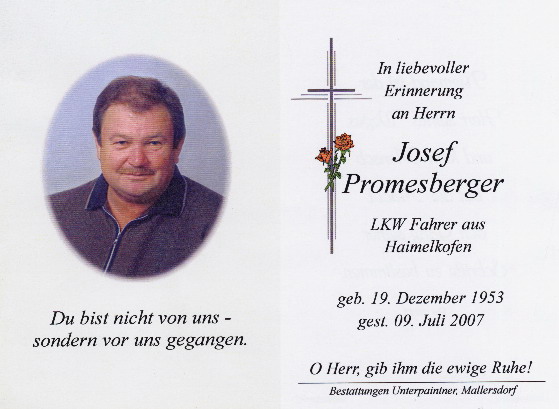 Promesberger Josef Haimelkofen